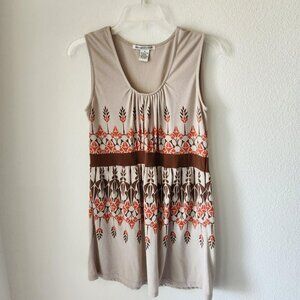 Reference Point Vintage Y2k women's tan dress Sz M Beach Boho Cottage